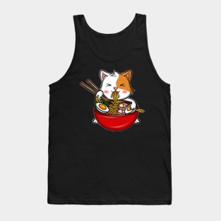 Cat eating spaghetti Tank Top